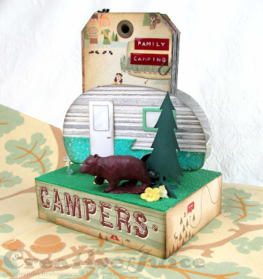 Lisa Hoel for Eileen Hull's Sizzix Ch. 2 Dies release! 3-D Camper with tag album  #eileenhull #eileenhulldesigns #eileenhullsizzix #ehinspirationteam #eheducators #Sizzix #mymakingstory #diecutting