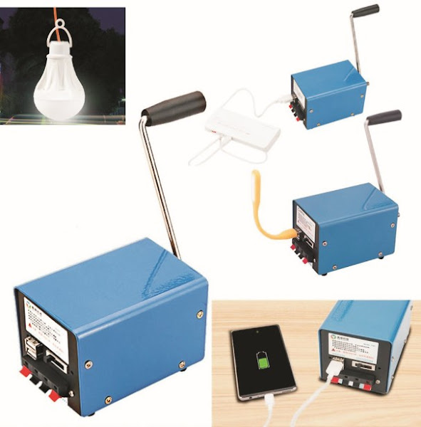 IPRee Manual Generator Portable 20Watts Hand-Crank Electric Dynamo Power Supply - Suitable for Outdoor Camping Emergency Use