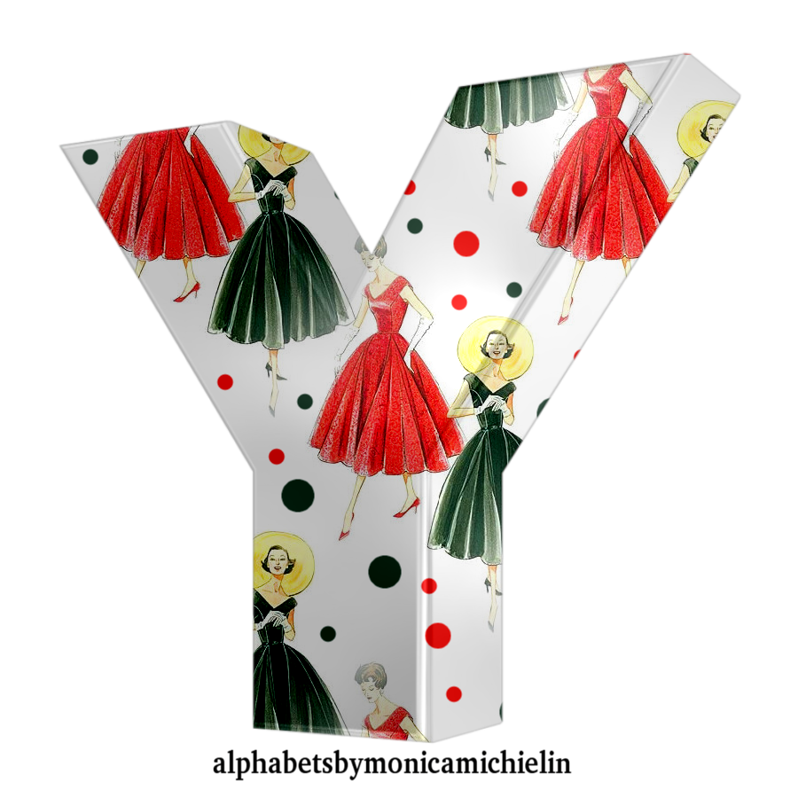 M. Michielin Alphabets VOGUE PATTERNS RED GREEN DRESS ALPHABET