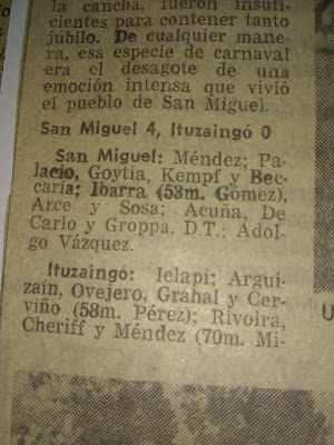 8 de diciembre de 1979. A 41 años de un logro histórico: El ascenso a la "C". Atlético San Miguel, Campeón de 1ra. "D". Por: Carlos Ponce. 38374955-919f-4188-8202-9bce9a199867