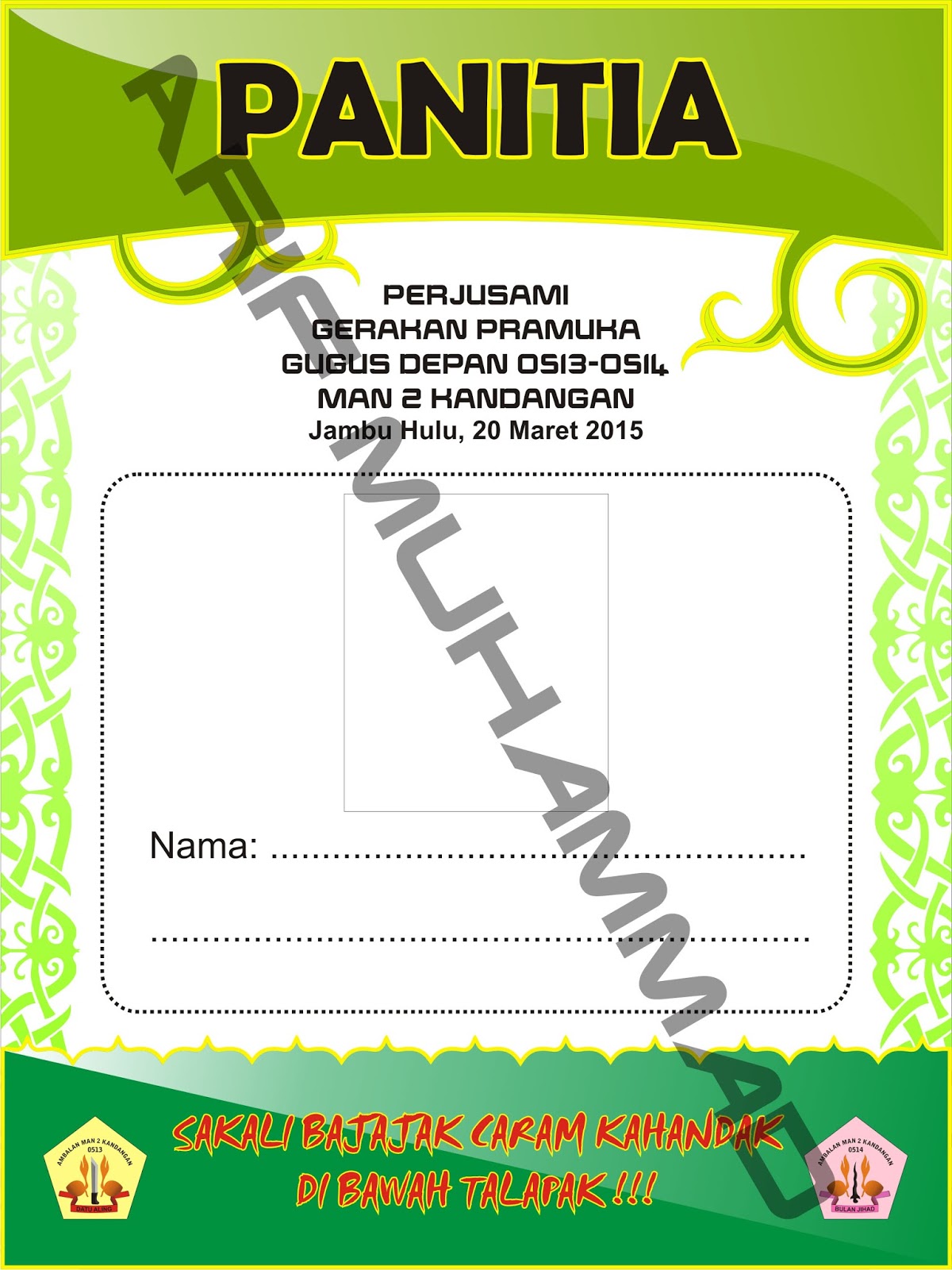 Arif Muhammad Contoh ID Card  Panitia Peserta dan Tamu 