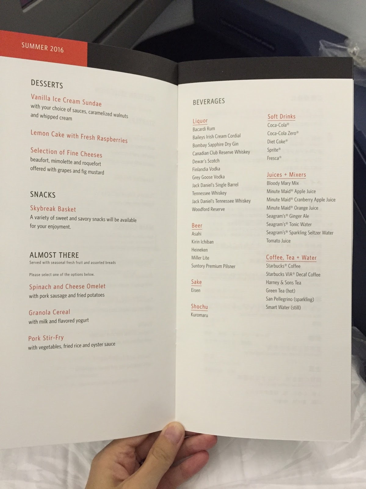 Delta Air Lines InFlight Meal (Business Class) / デルタ航空 機内食（ビジネスクラス