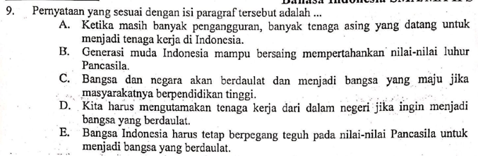 PEMBAHASAN SOAL UN BAHASA INDONESIA SMA TAHUN PELAJARAN