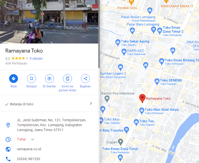 Toko Emas Ramayana Lumajang - Lihat Lokasi Maps Toko Emas Di Lumajang