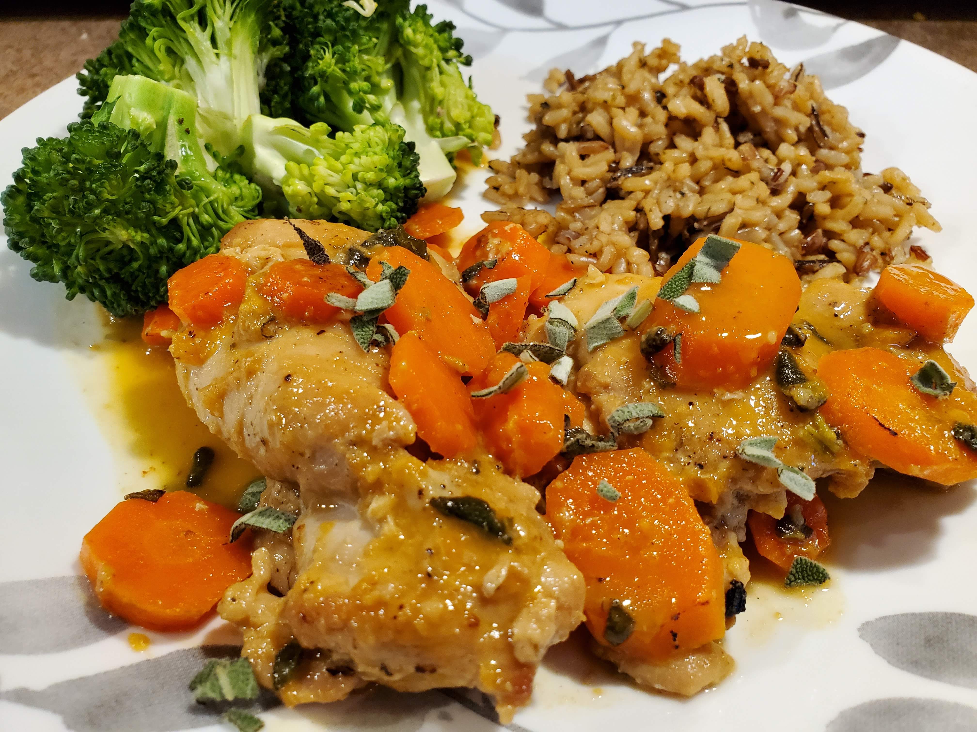 ApricotSage Chicken with Carrots