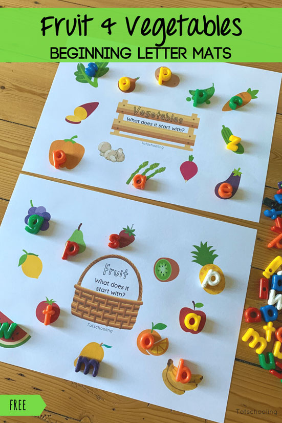 Fruit & Veggies Beginning Letter Sounds Activity Totschooling Toddler, Preschool