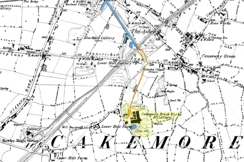 OLD ORDNANCE SURVEY MAP ROWLEY REGIS BLACKHEATH 1902 CAKEMORE BELL END ROSS 