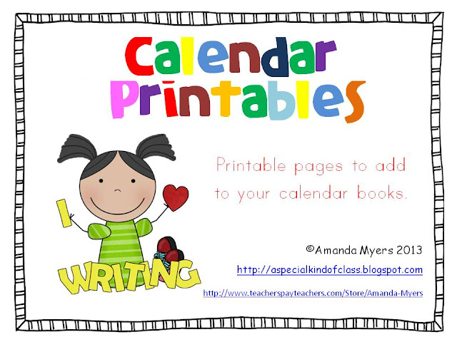 A special kind of class: Calendar Printables