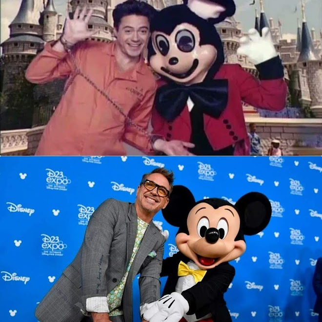 Robert Downey, Jr. and Mickey Mouse difference between then and now : アイアンマンのロバート・ダウニー Jr. とミッキーマウスの昔と今 ! !