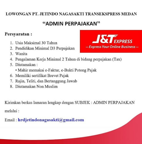 Lowongan Kerja Medan Februari 2021 Lulusan D3 Di Pt J T Express