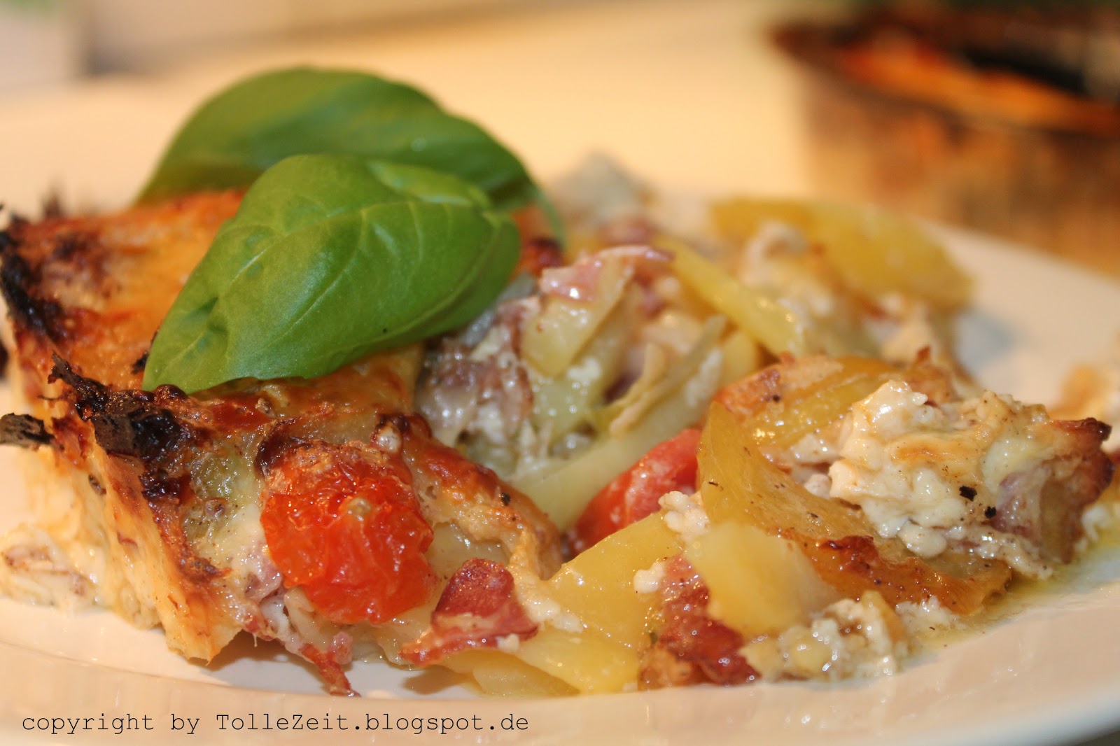 Tolle Zeit: Kartoffelgratin mit Gemüse und Speck