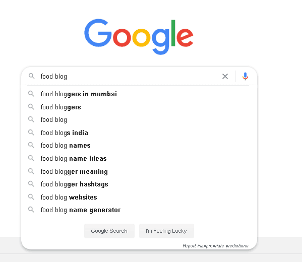 Google auto complete