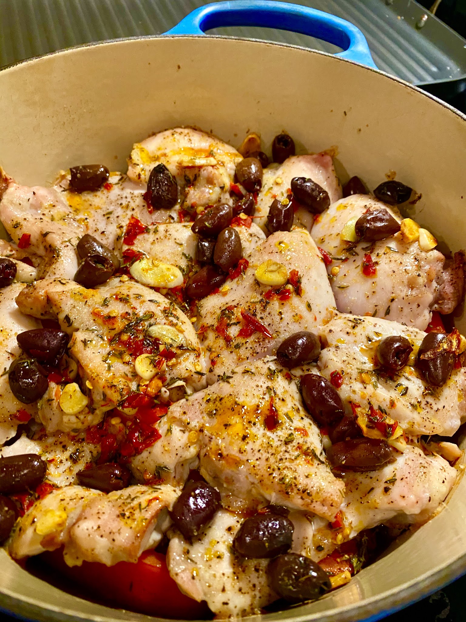 Roasted Chicken with Tomatoes and Kalamata Olives
