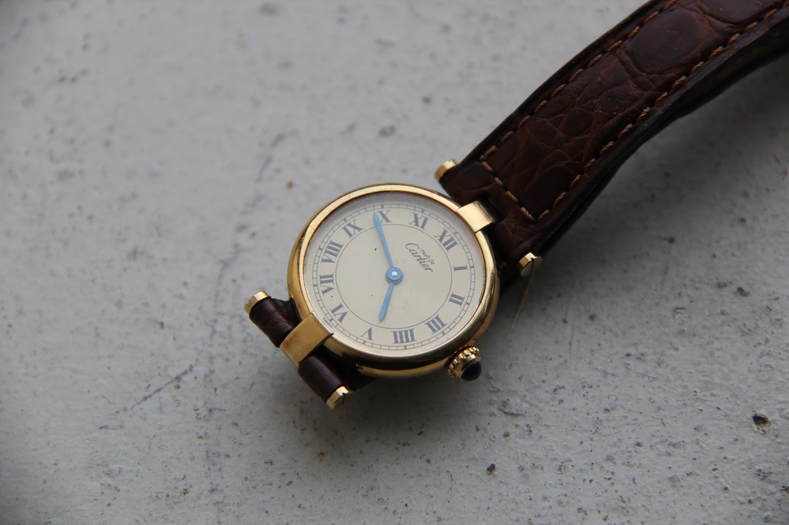 laws of general economy Cartier Women's Watch w/Original Leather Straps/Sapphire Cabochon