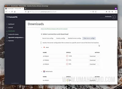 Download Config OVPN ProtonVPN untuk Linux