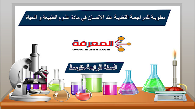 مطوية للمراجعة التغدية عند الانسان في مادة علوم الطبيعة و الحياة للسنة 4 متوسط مطوية للمراجعة التغدية عند الانسان في مادة علوم الطبيعة و الحياة للسنة 4 متوسط