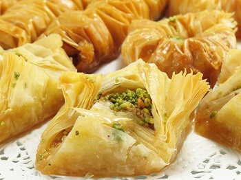 Olive Oil Baklawa with Pistachios - Maureen Abood