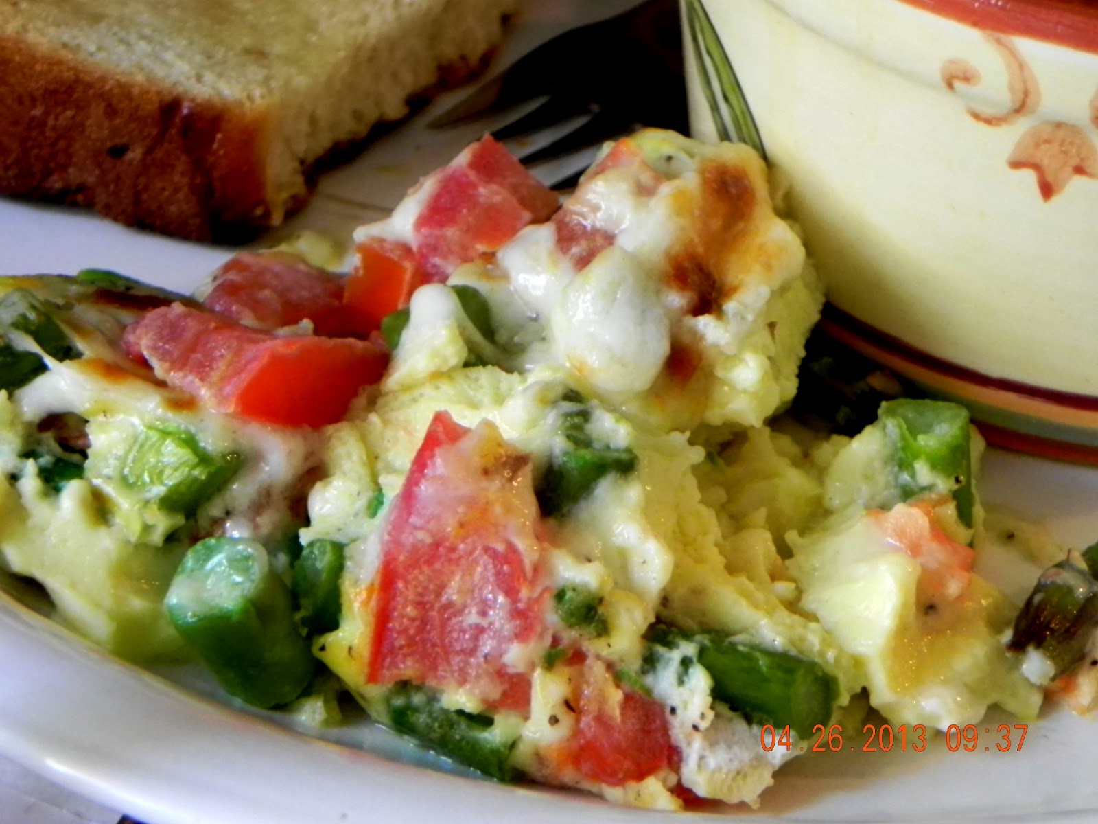 beyond foods: BAKED EGGS FOR BRUNCH (CHEESY ASPARAGUS QUICHE)