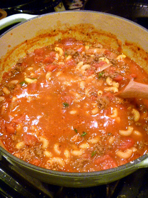 Spicy Beef and Macaroni Tomato Soup:  Nothing beats a pot of steaming soup on a cold winter night. - Slice of Southern