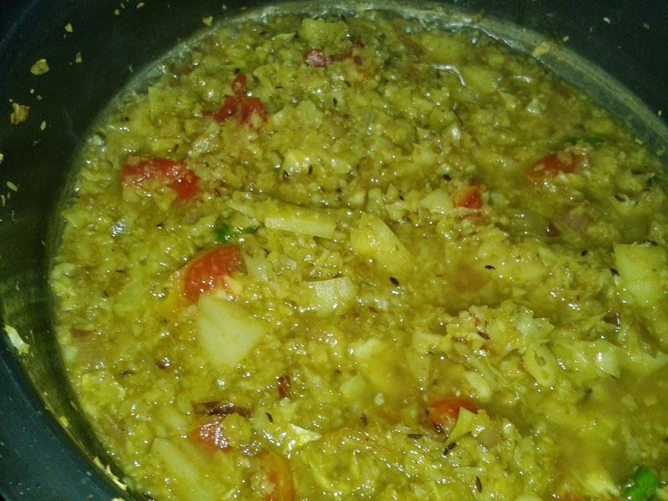 Jayanthi's Indian Recipes Cabbage and Aloo Gravy