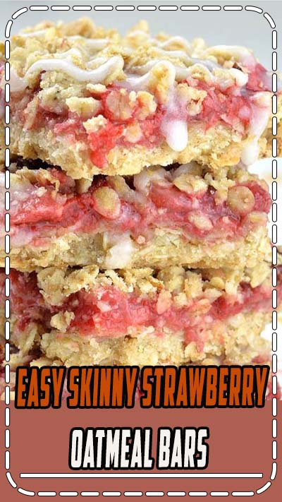 Easy Skinny Strawberry Oatmeal Bars