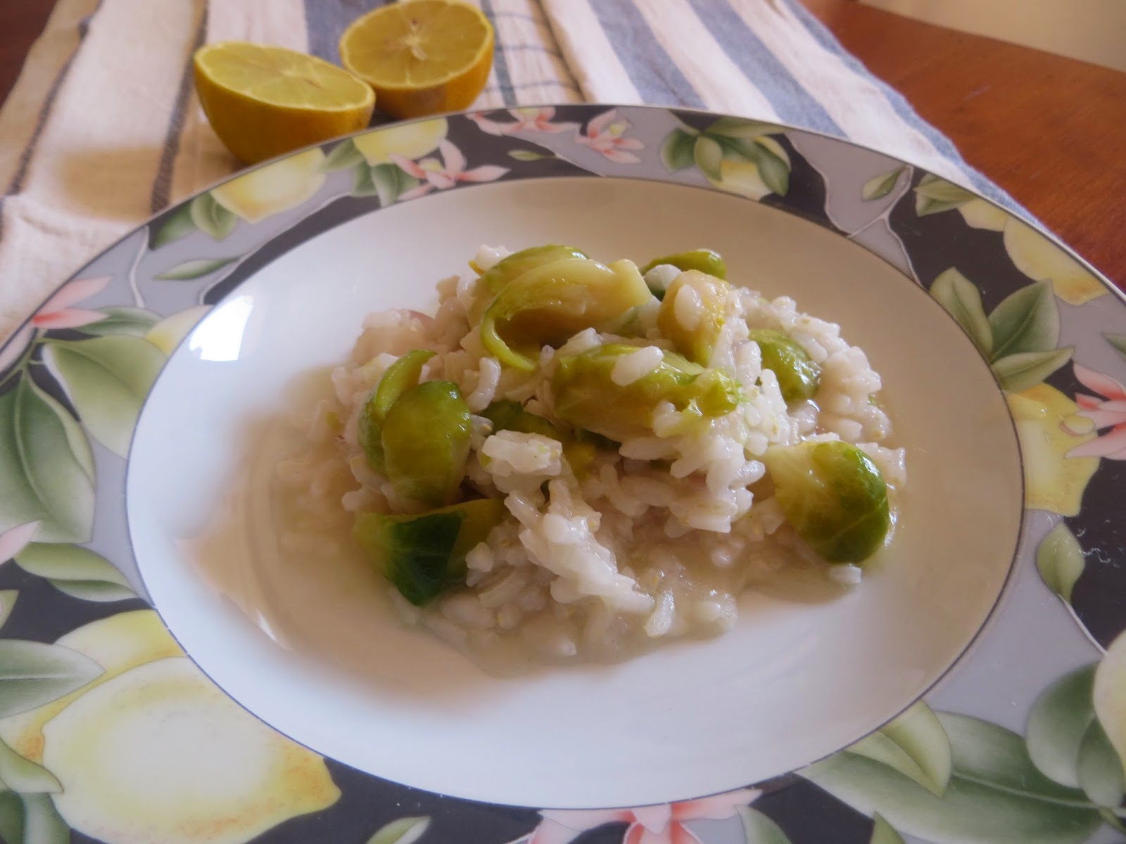 risotto al limone e cavoletti di bruxelles