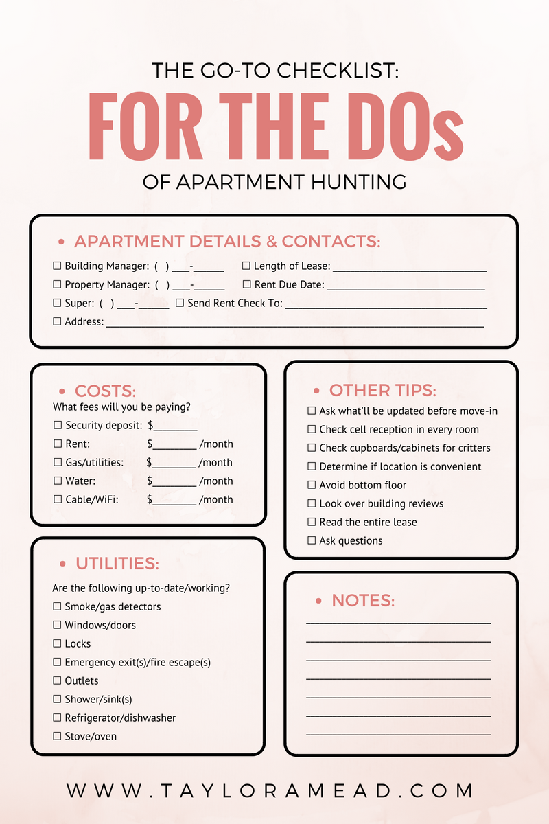 apartment hunting i made these mistakes so you wont have apartment hunting checklist