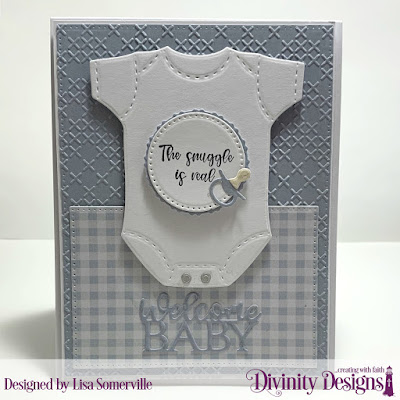 Stamp Set: Sweet Baby  Custom Dies: Baby Blessings, Pierced Rectangles, Pierced Circles, Fancy Circles  Embossing Folder: Cross Stitch  Paper Collection: Baby Boy