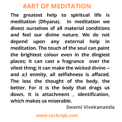 Art of meditation quotes by Swami Vivekananda