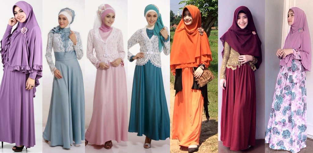gambar gamis pengantin muslimah model rok puff
