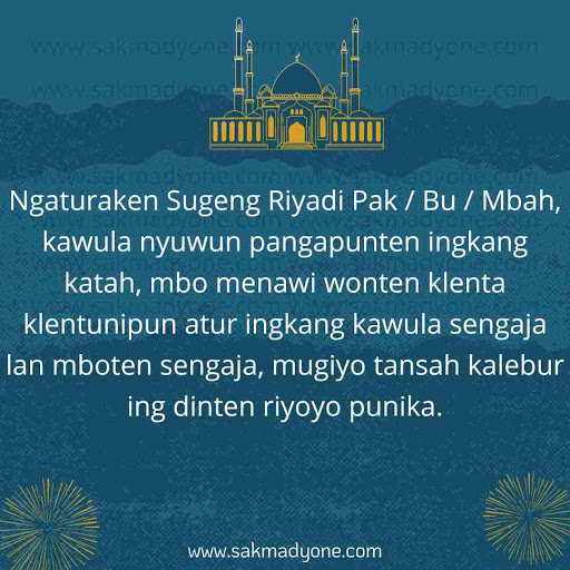 Ucapan Sungkem Lebaran Bahasa Jawa Halus, Katakata