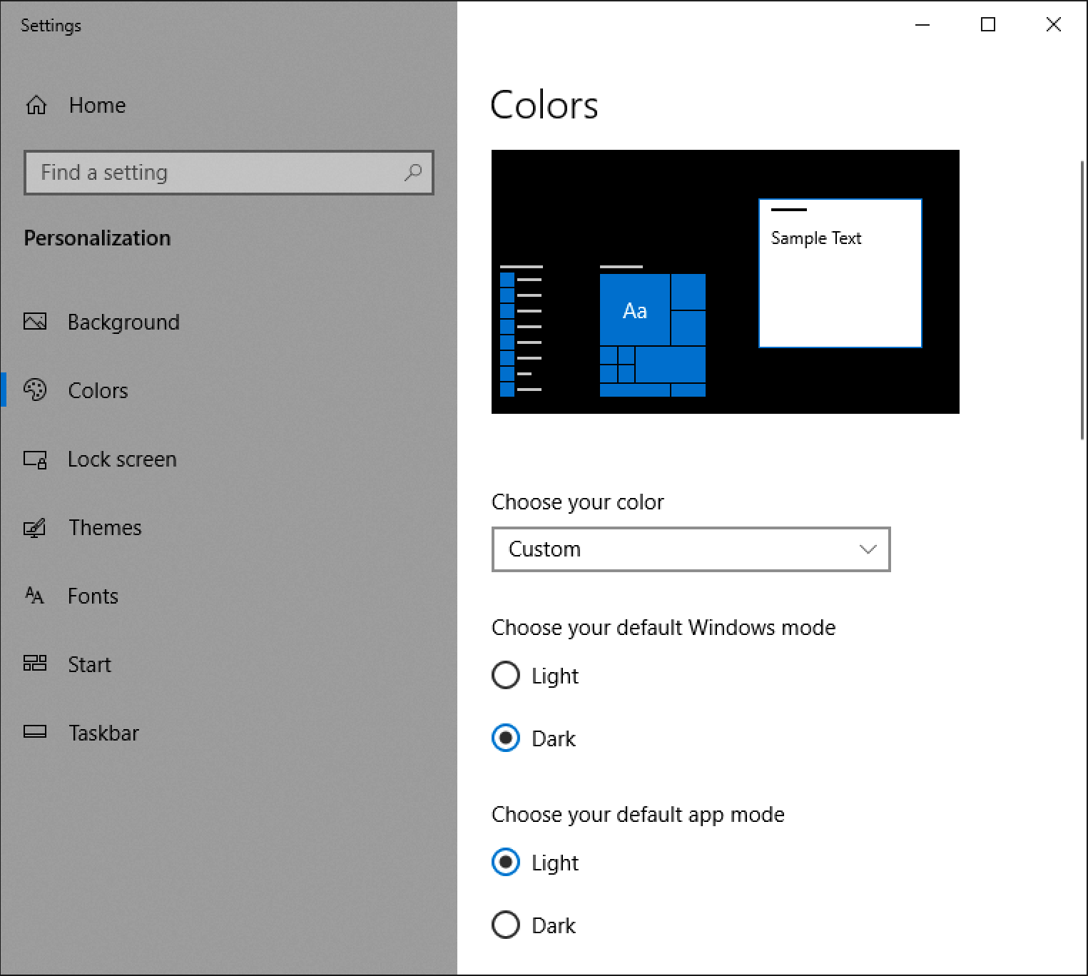 AutoSQA How to turn on dark mode in Windows 10