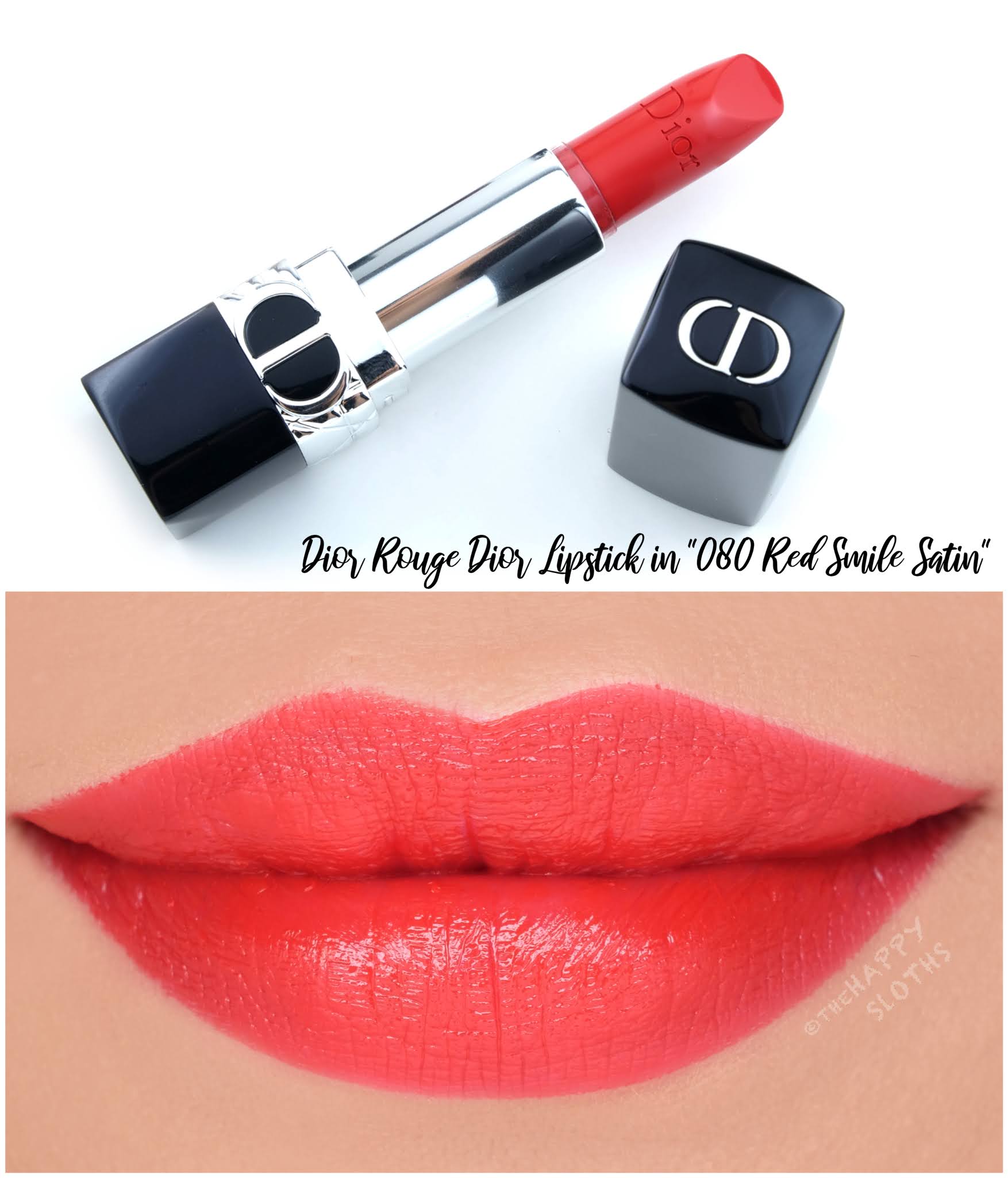 Dior | *NEW* Rouge Dior Refillable Lipstick in 080 Red Smile Satin: Review and Swatches