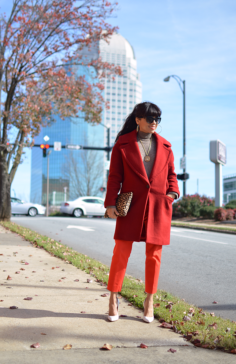 Red with orange street style Red with orange street style