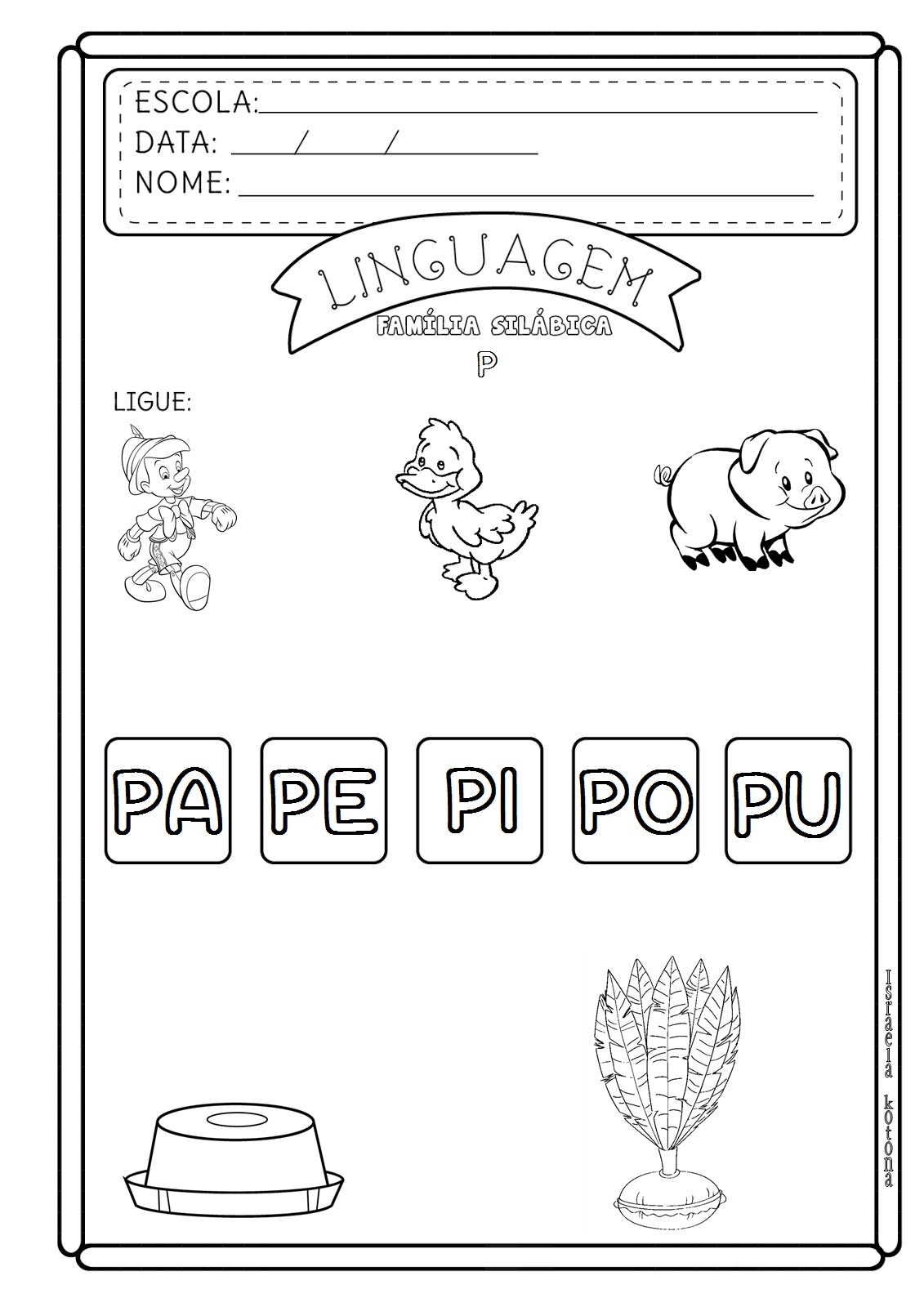 Atividades com a letra P Pinóquio