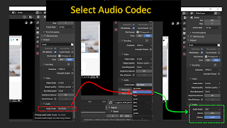 select audio codec for video in blender