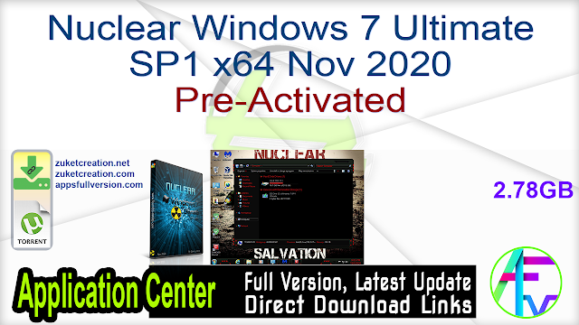 Nuclear Windows 7 Ultimate SP1 x64 Nov 2020 Pre-Activated