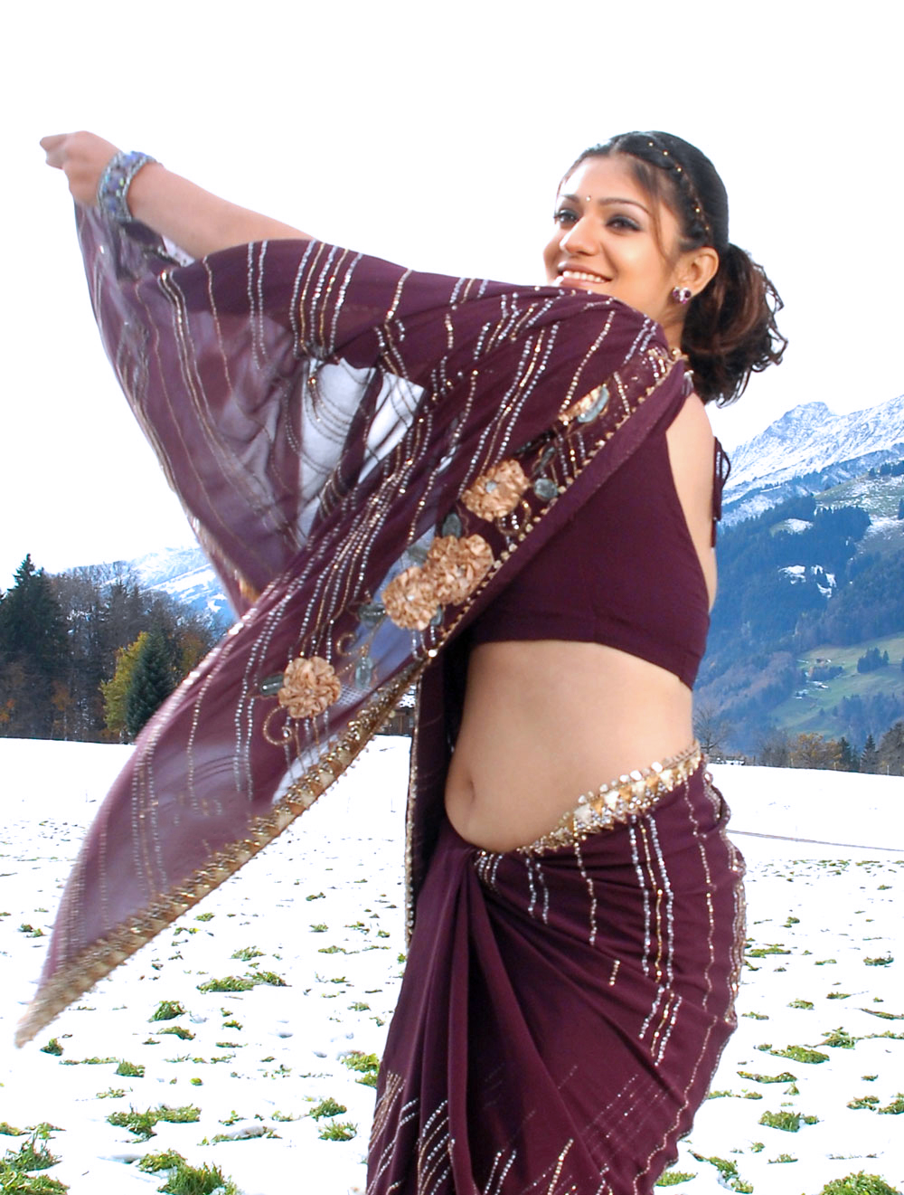 Hottest Navel Ever Siya Gautham Unstoppable In Purple Saree 