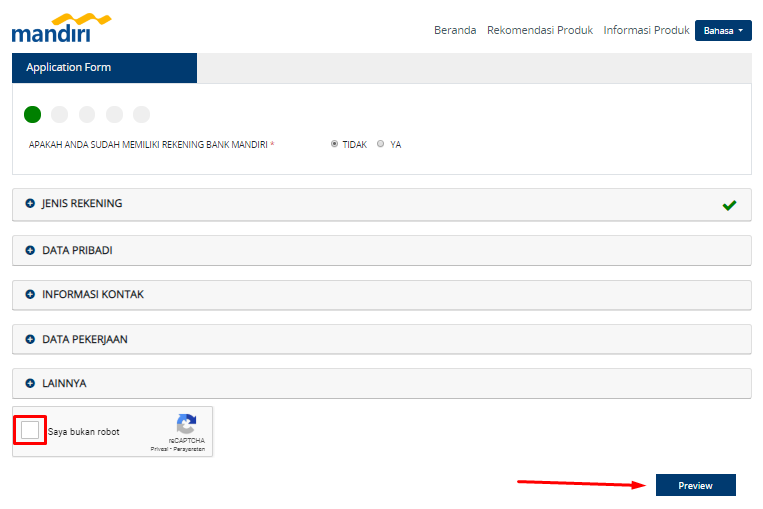 Login Eform Bankmandiri Co Id Buka Rekening Mandiri Online Warga Negara Indonesia