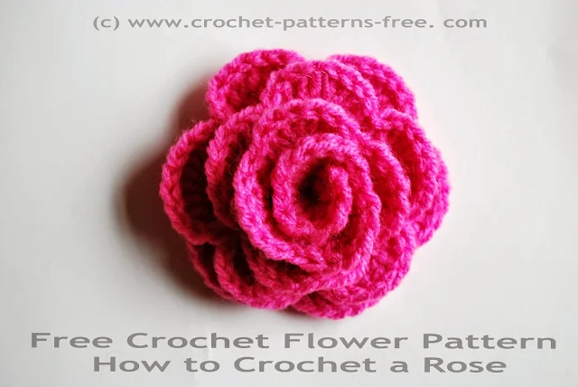 easy 3d crochet rose pattern, crochet rose, free crochet rose pattern FREE