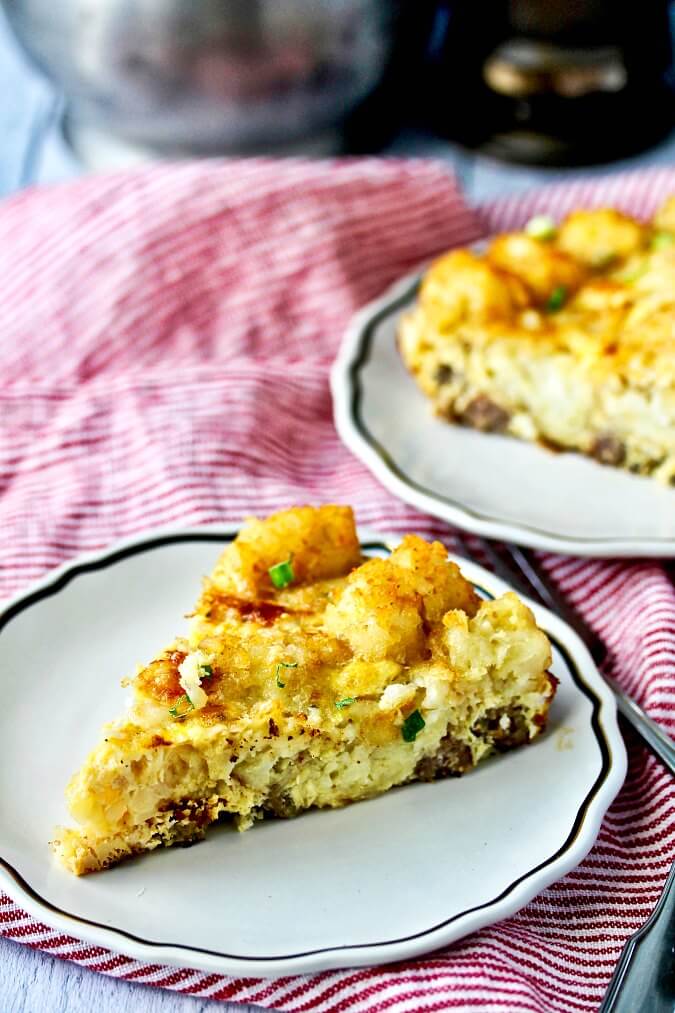 Tater Tot Casserole with Cheddar and Sausage