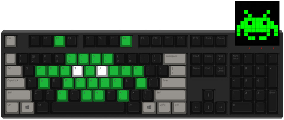 Space Invaders - Diseño teclado mecánico - dPunisher