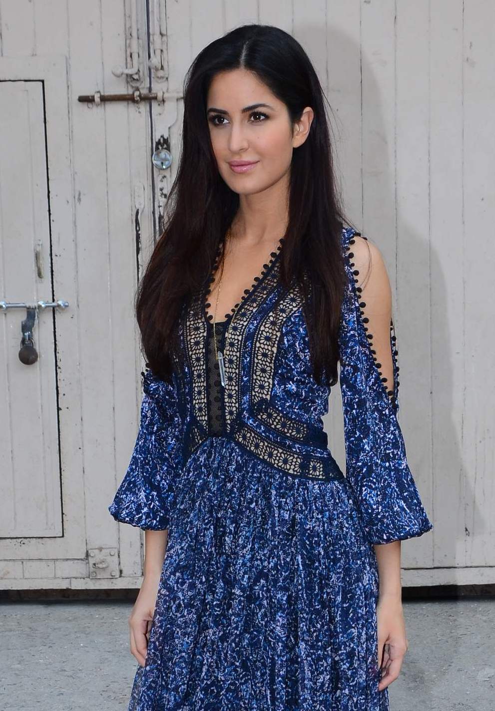 High Quality Bollywood Celebrity Pictures Katrina Kaif Looks Gorgeous In Blue Dress At Film