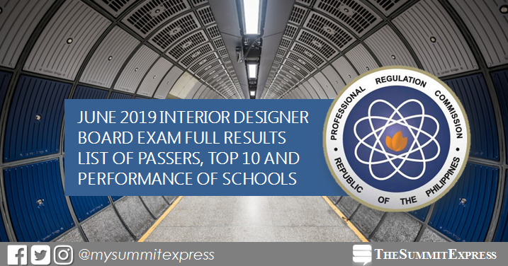 Full Results June 2019 Interior Designer Board Exam List Of