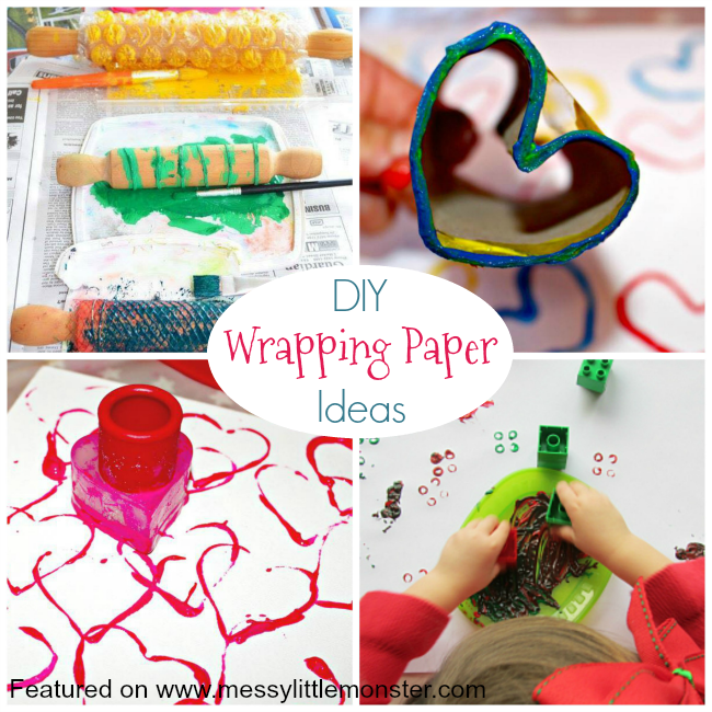 Easy DIY Wrapping Paper Ideas - Messy Little Monster