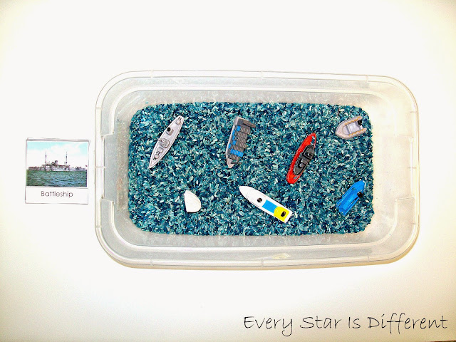 Boat Identification  Sensory Bin