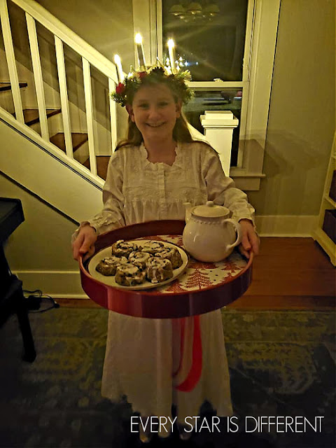 Santa Lucia with her Breakfast Tray