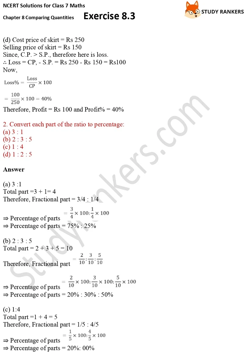 NCERT Solutions for Class 7 Maths Ch 8 Comparing Quantities Exercise 8.3 2