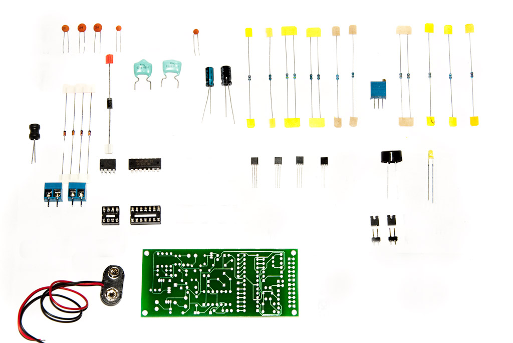 arduino geiger PCB: Detector components kit