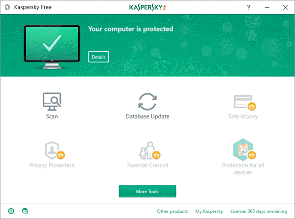 Kaspersky 무료 바이러스 백신 Windows